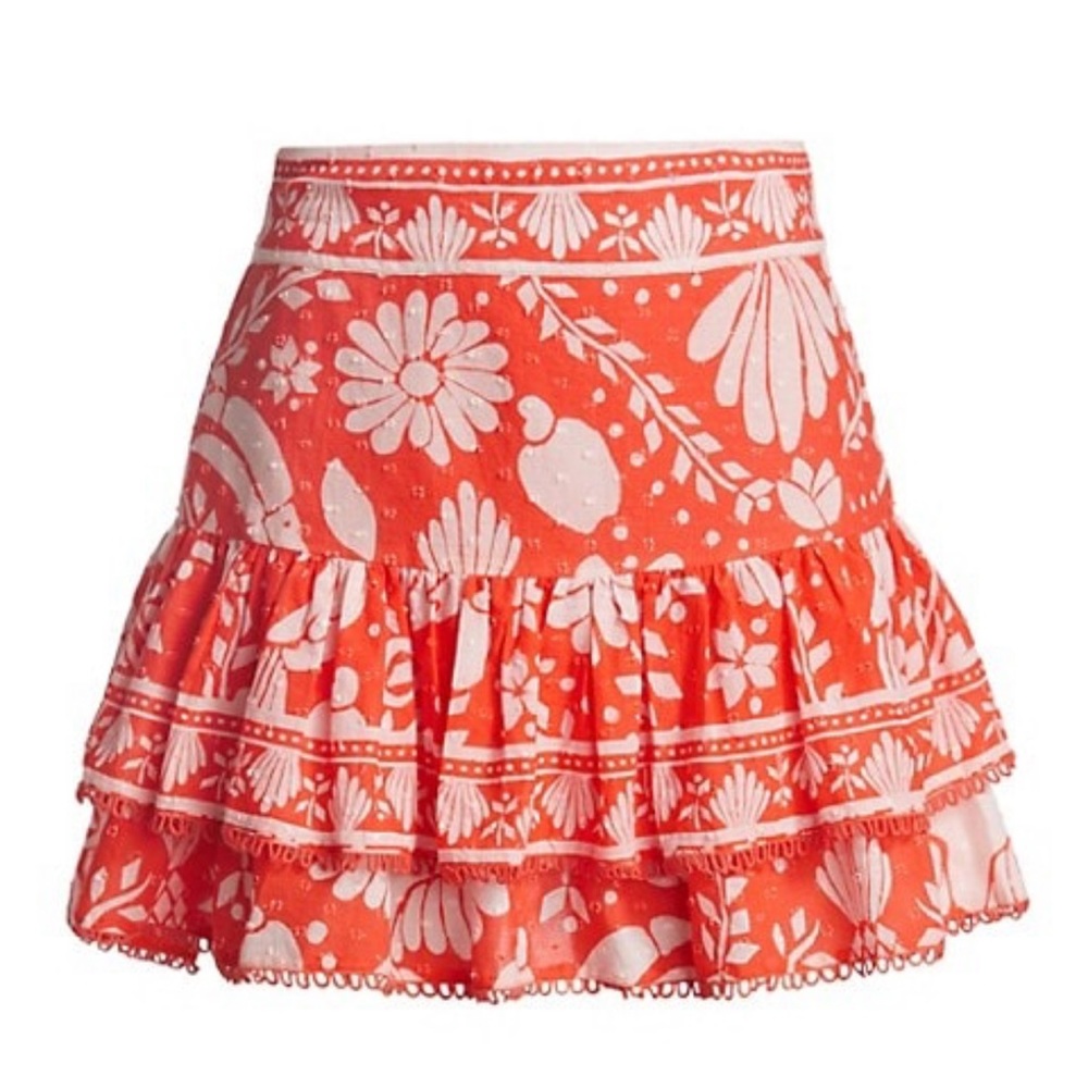 Orange and white neon jungle farm rio skirt